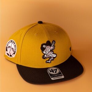 Detroit Tigers Vintage Logo Snapback Hat ‘47 Brand MLB Black Yellow